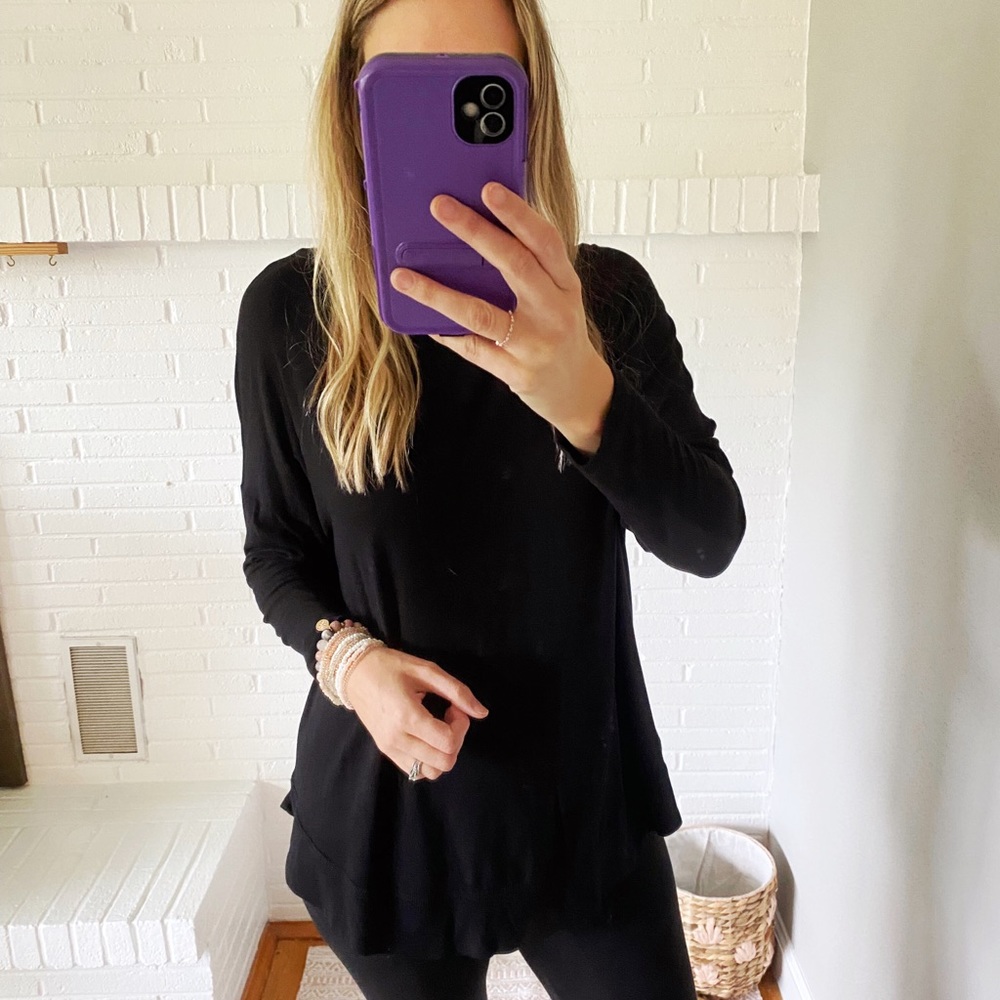 Easel Long Sleeve Top with Crisscross Back